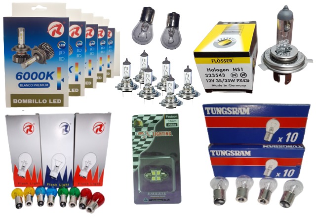 bombillos: halógenos - incandescentes - LED, marcas: Ranoli - Flosser - Tungsram