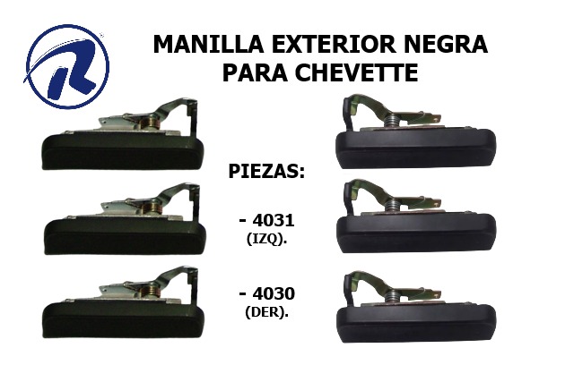 Manillas puerta exterior negras, Chevette