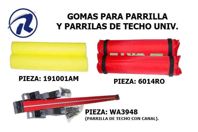 Gomas de parrilas y parrilas para techo