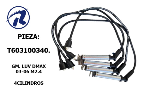 Cable bujia gm luv dmax 03-06. Còd. T603100340