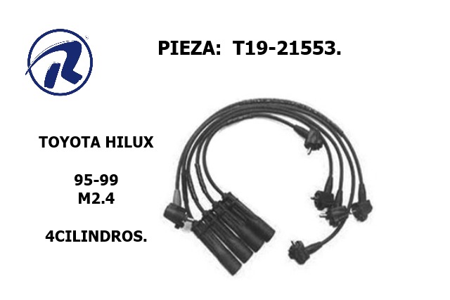 Cable bujia toyot.hilux 95-99. Còd. T19-21553