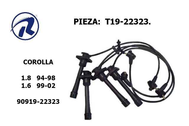 Cable bujia corolla 1.8 94-98. Còd. T19-22323