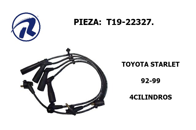 Cable bujia toy.starlet 92-99. Còd. T19-22327