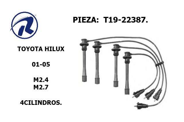 Cable bujia toyota.hilux 01-05. Còd. T19-22387