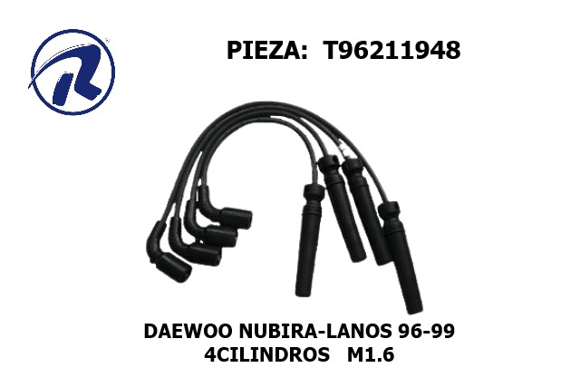 Cable bujia daewoo nubira 96-98. Còd. T96211948