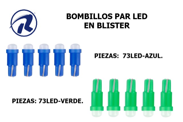 bombillos Led Blister de colores