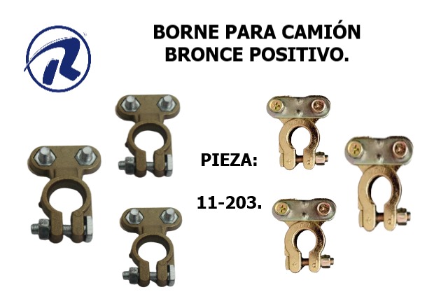 Borne bronce positivo y negativo para camion