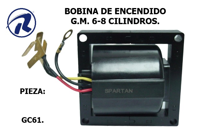 bobina GM 6 y 8cilindros encendido electrico. Cód. GC61