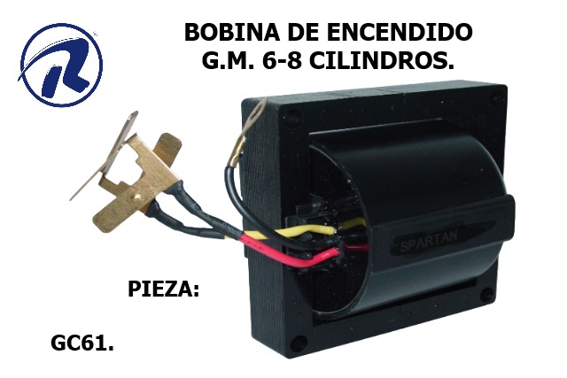 bobina GM 6 y 8cilindros encendido electrico. Cód. GC61