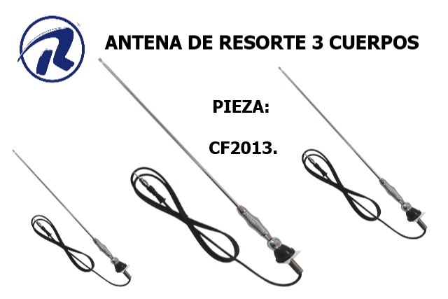 Antena resorte 3 cuerpos. Cód. CF2013