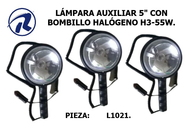 lampara auxiliar 5" con bombillo halogeno H3-55W. Cód. L1021