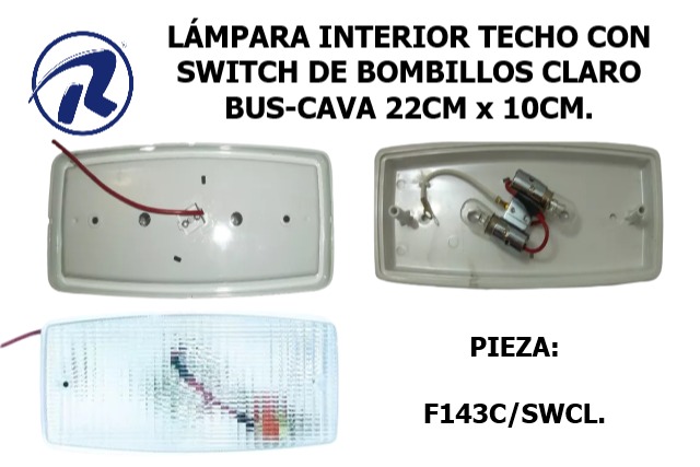 Lampara interior techocon switch. Cód. F143C/SWCL