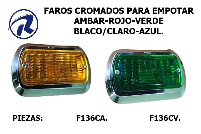 Faro techo para empotrar cromados