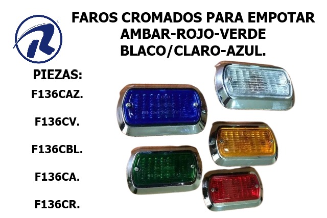 Faro techo para empotrar cromados