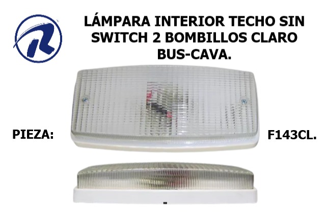 ampara interior de techo sin switch 2 bombillos