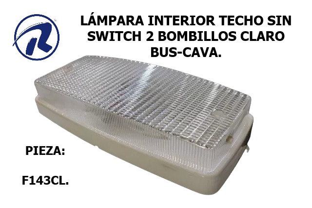 ampara interior de techo sin switch 2 bombillos