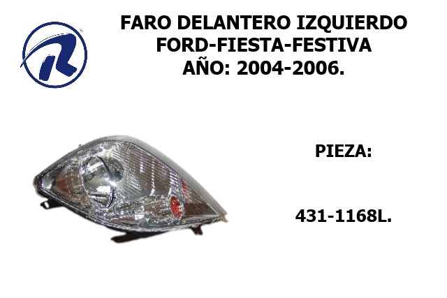 Faro del.izquierdo para Ford fiesta 04-06. Cód. 431-1168L