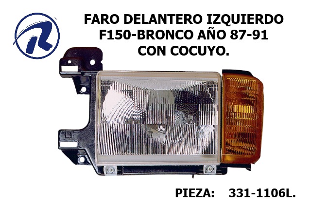 faro delantero derecho e izquierdo Bronco con cocuyo 87-91