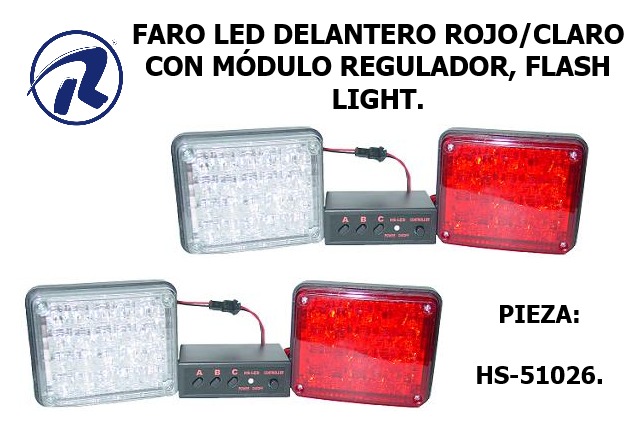 Faros del.rojo-claro led flash