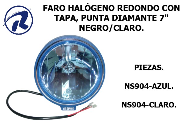 Faro halog.red.negro claro 7"