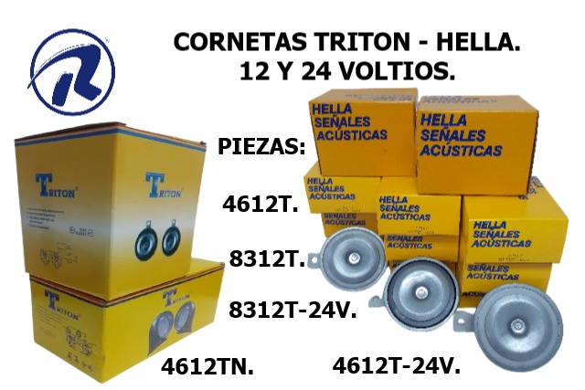 cornetas cromadas 12 y 24 voltios