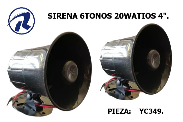 sirena 6 tonos 20w - 4" (yc)