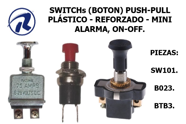 switchs sube vidrio, boton y universal