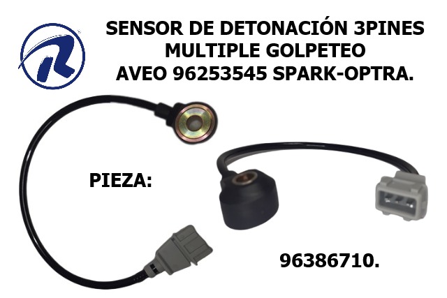 Sensor de detonacion 3pines Aveo-Spark-Optra. Còd. 96386710