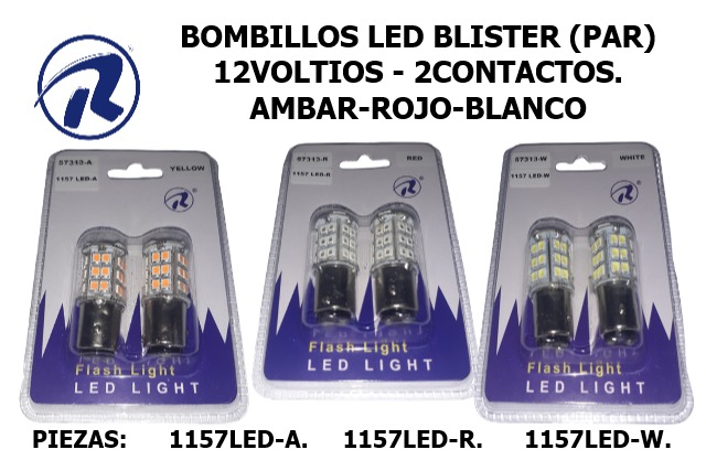 bombillo LED ambar 12voltios 2piezas