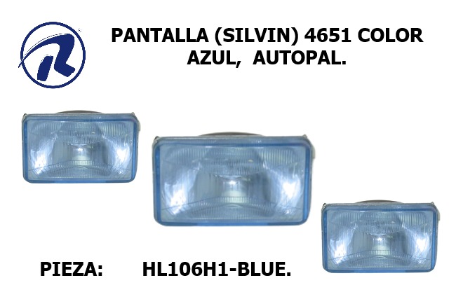 Silvin (4651) pantalla azul autopal. Cód. HL106H1-BLUE