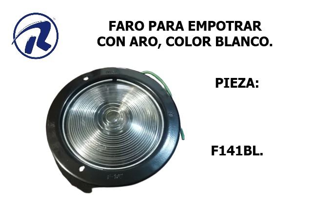 faro para empotrar con aro color blanco