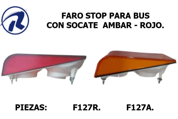 faro stop bus ambar y rojo con 2 socates