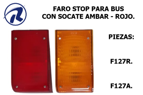 faro stop bus ambar y rojo con 2 socates