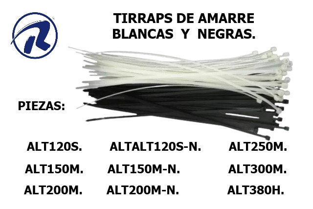 tirraps amarre Blancas y Negras