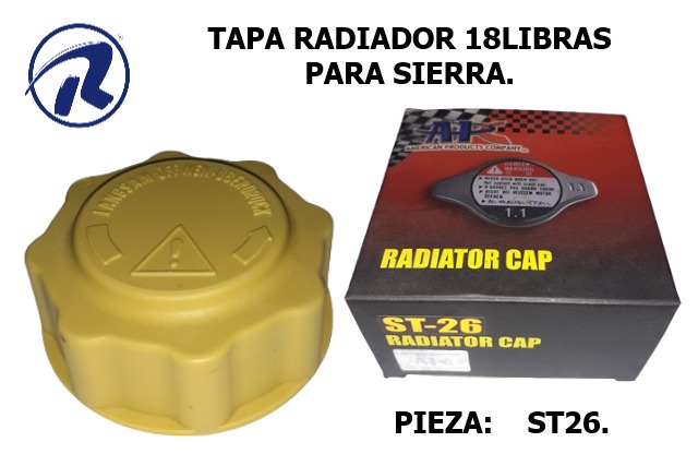 tapa radiador 18libras. Cód. ST26