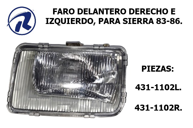 faro delantero derecho Sierra. Cód. 431-1102R