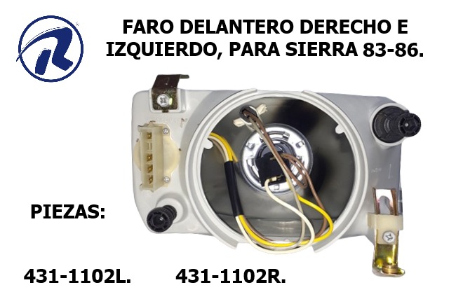 faro delantero derecho Sierra. Cód. 431-1102R